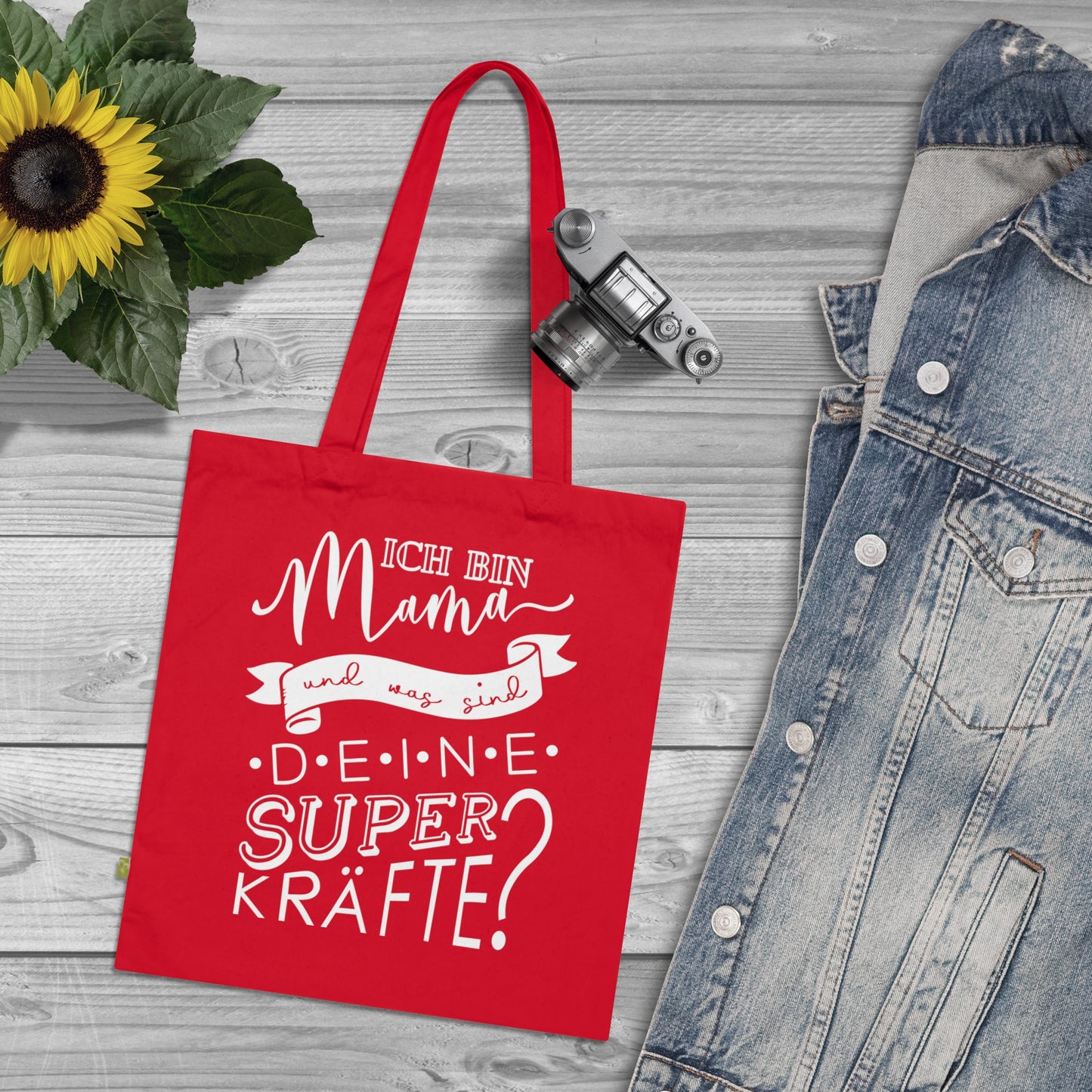Ich bin Mama und was sind deine Superkräfte? Tasche für Alltagsheldinnen, Geschenk für Mamas