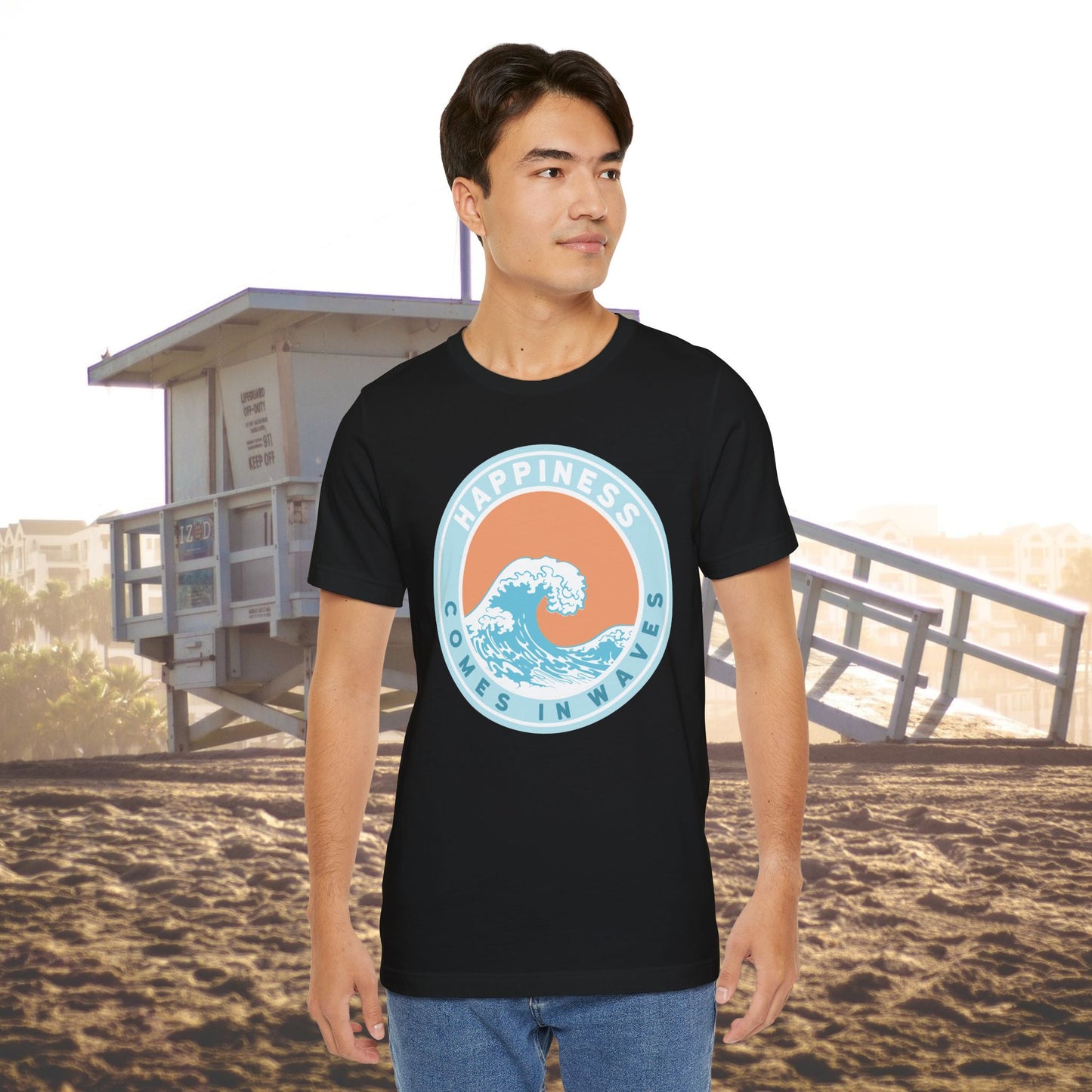 Surfer Shirt "Happiness comes in Waves"