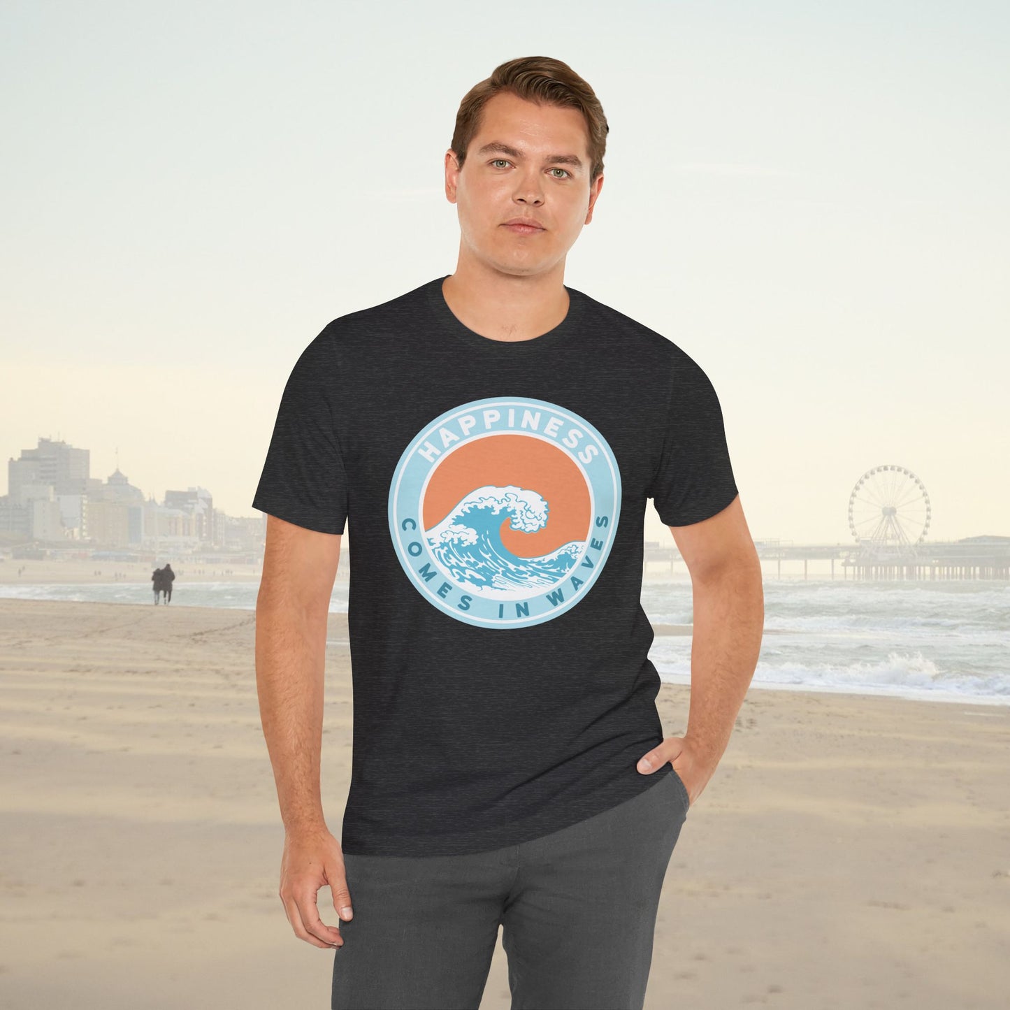Surfer Shirt "Happiness comes in Waves"