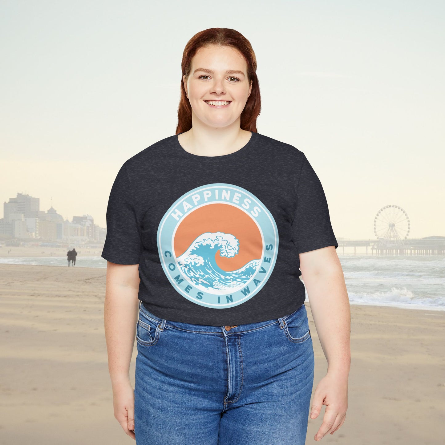 Surfer Shirt "Happiness comes in Waves"