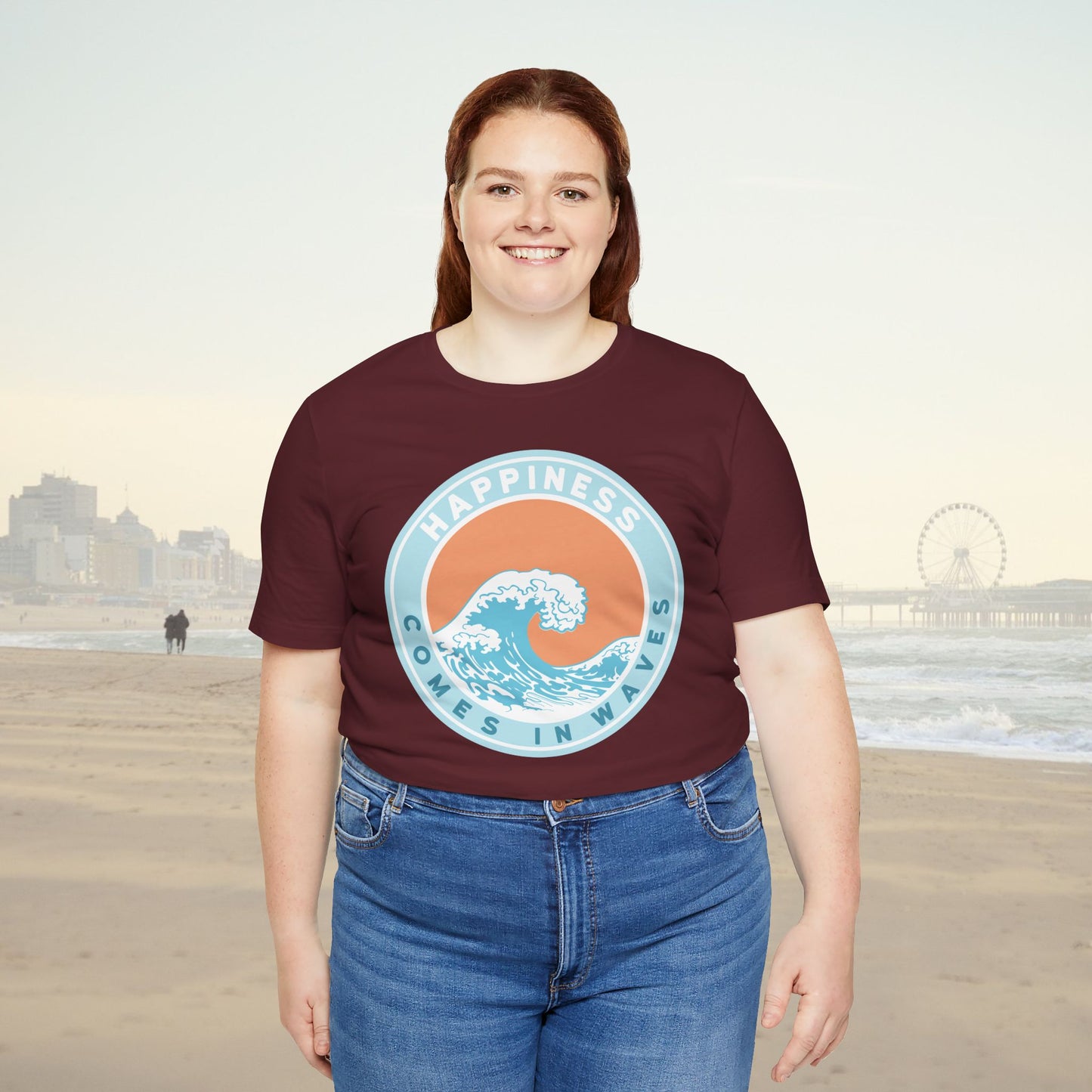 Surfer Shirt "Happiness comes in Waves"