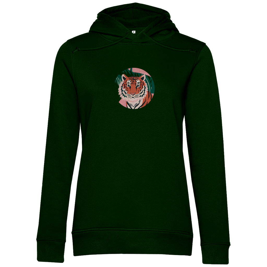 Damen Premium Bio Hoodie Tiger kopf