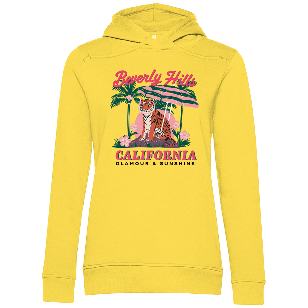 Damen Premium Bio Hoodie Tiger Sunshine