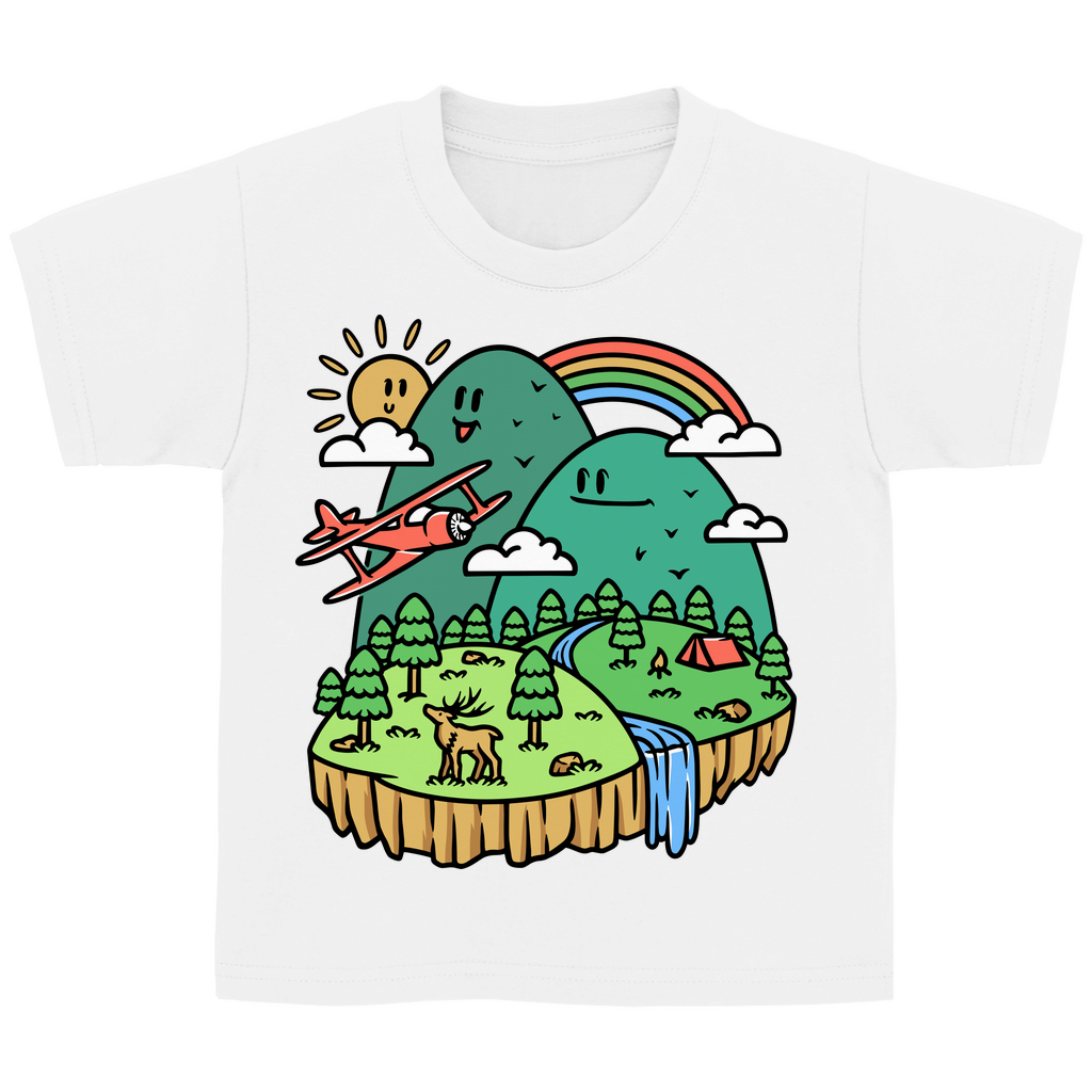 Kinder Basic T-Shirt Cute Mountain