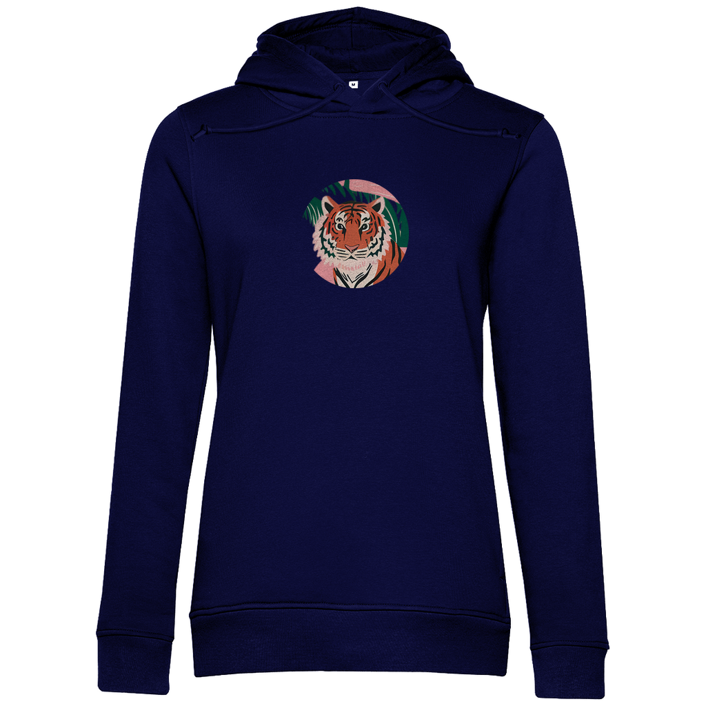 Damen Premium Bio Hoodie Tiger kopf