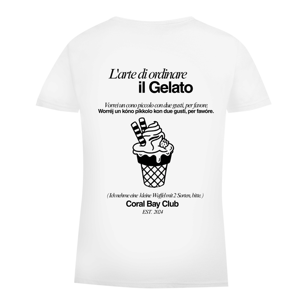 Damen Premium Bio T-Shirt Badge Gelato