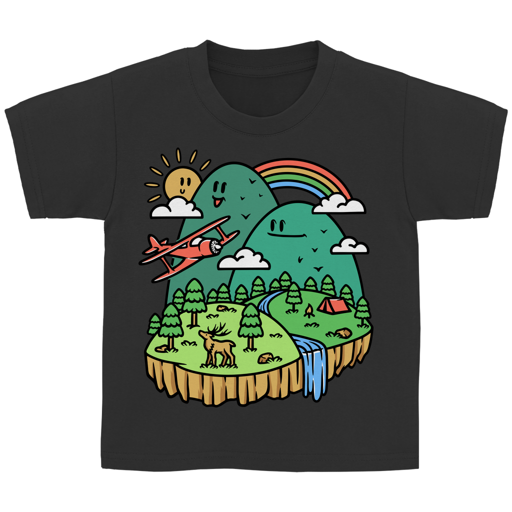 Kinder Basic T-Shirt Cute Mountain