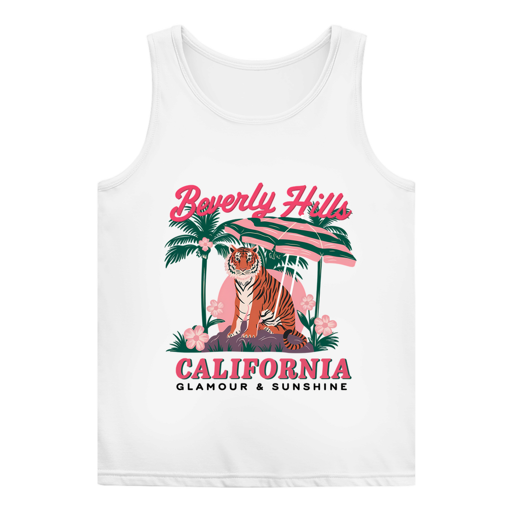 Damen Basic Tank Top Tiger Sunshine