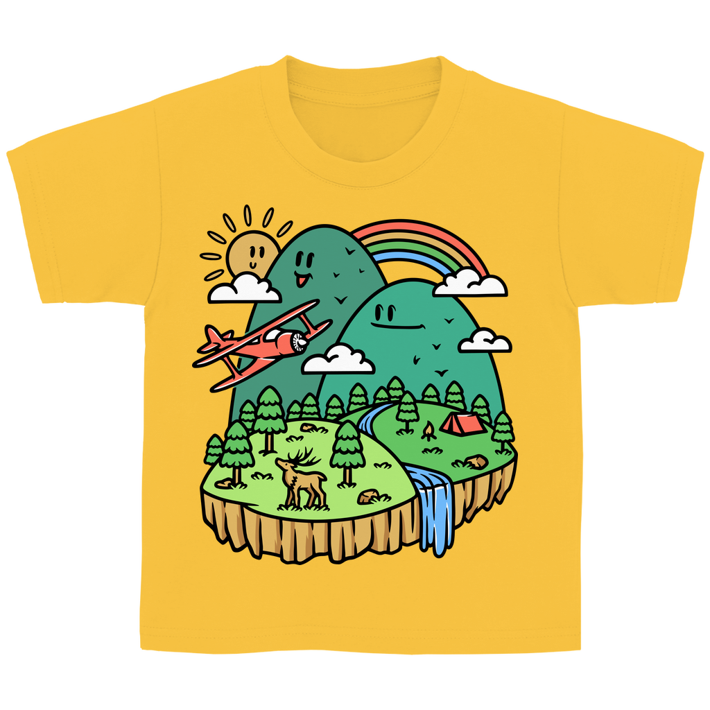 Kinder Basic T-Shirt Cute Mountain