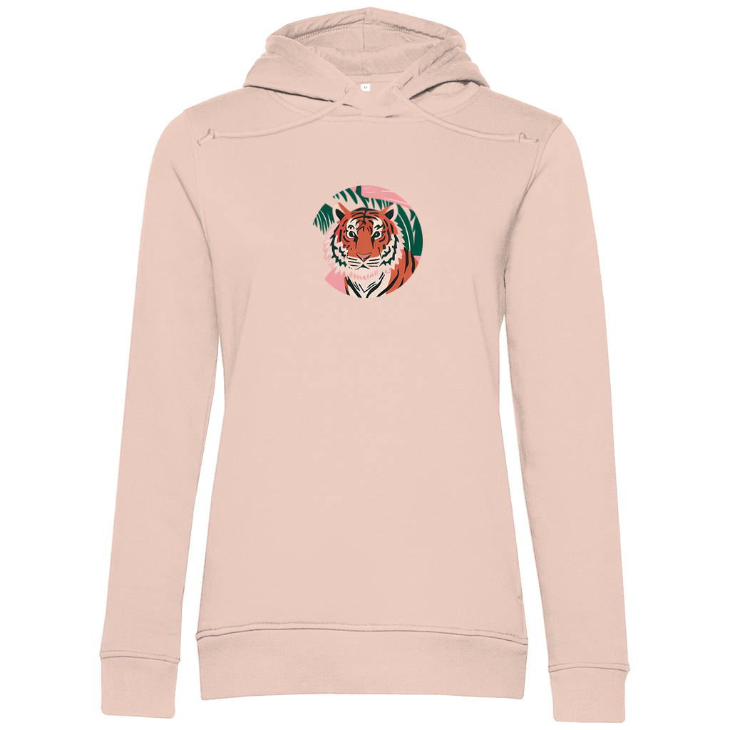 Damen Premium Bio Hoodie Tiger kopf