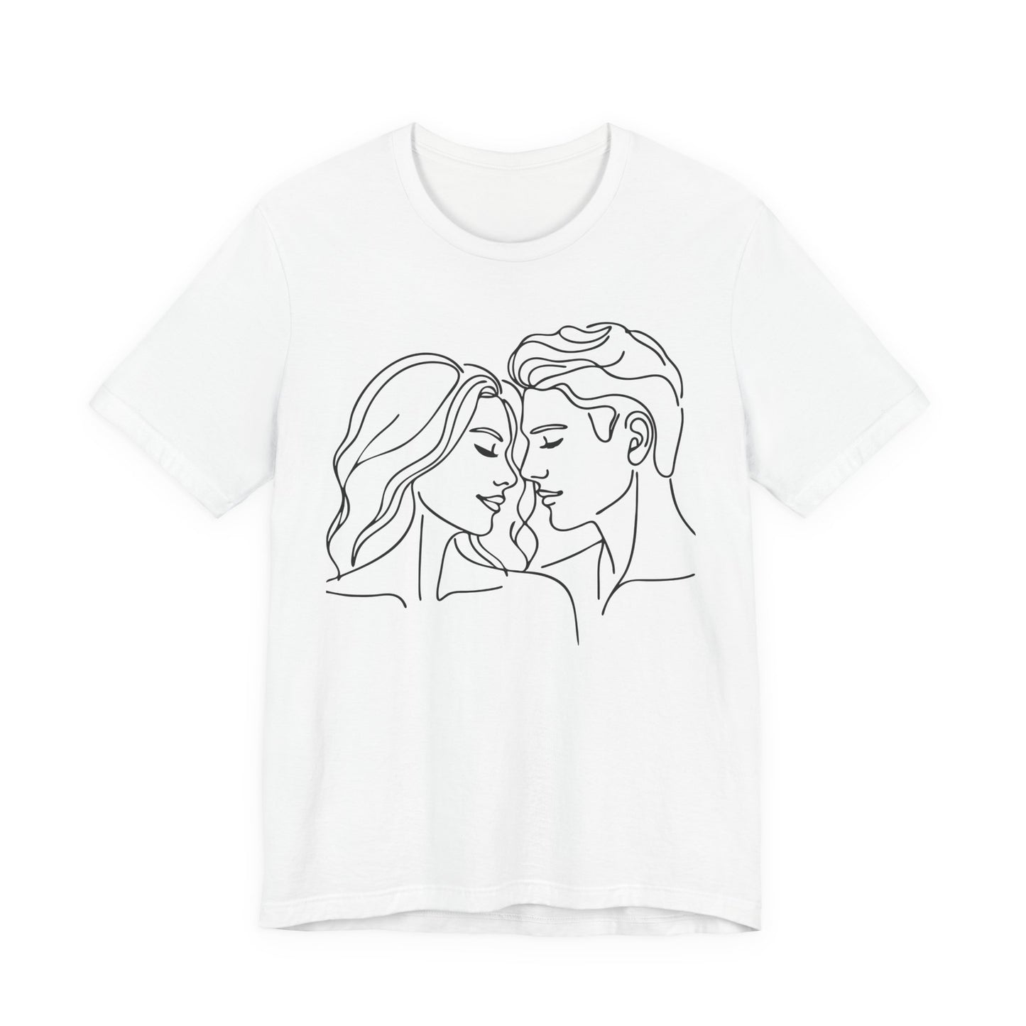 romantisches LineArt Shirt mit Zwei Liebenden  Geschenk zum Valentinstag