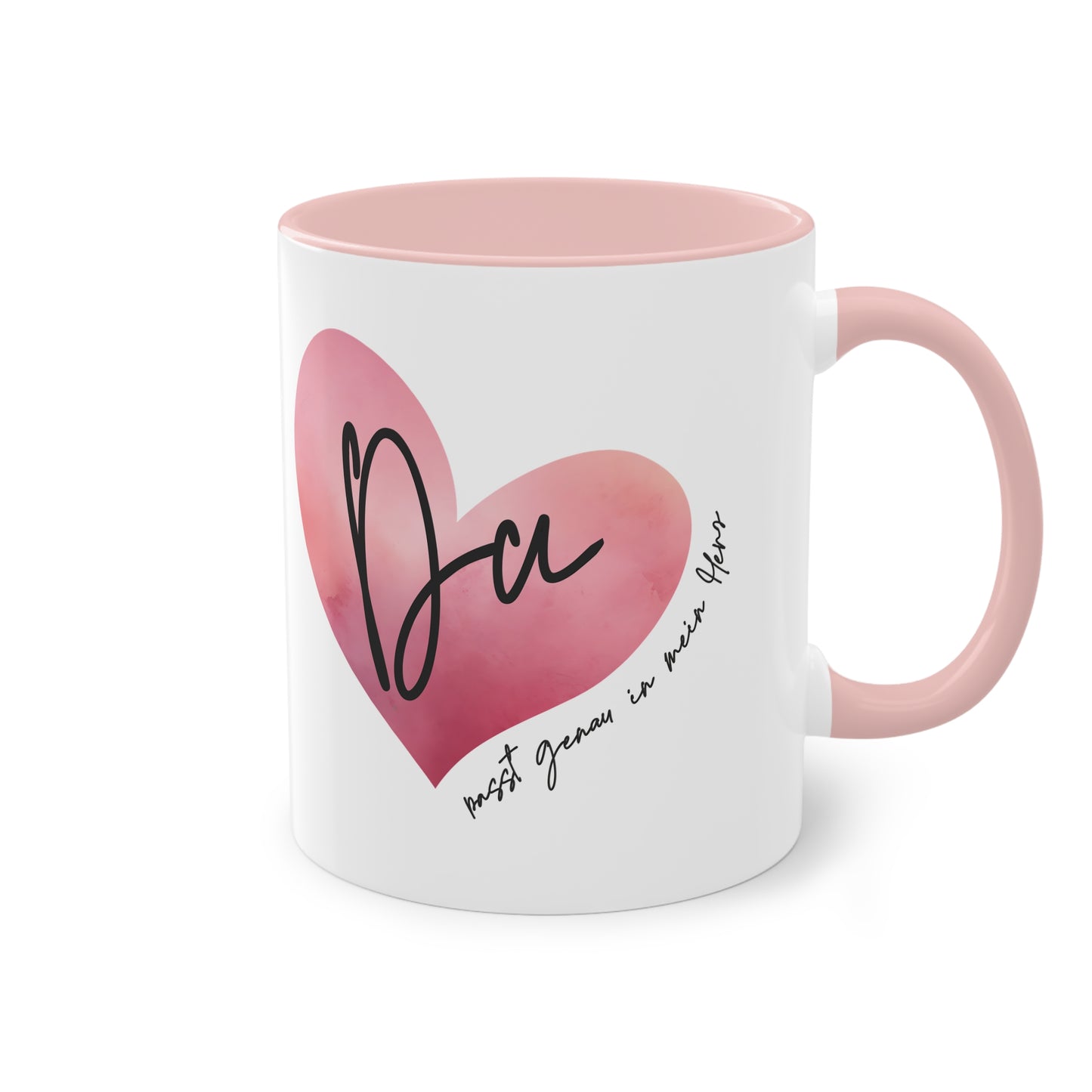 Tasse "Du passt genau in mein Herz" Geschenk für die Liebsten, stilvolles Wasserfarben Design, Geschenk zum Jahrestag