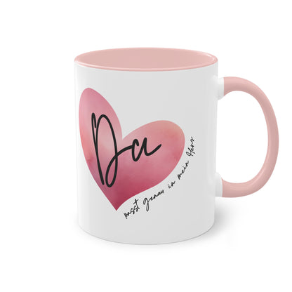 Tasse "Du passt genau in mein Herz" Geschenk für die Liebsten, stilvolles Wasserfarben Design, Geschenk zum Jahrestag
