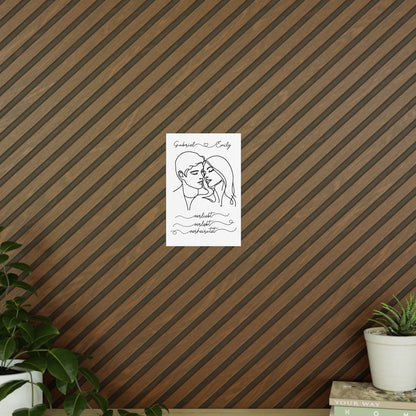 personalisierbares Poster "Verliebt, verlobt, verheiratet"