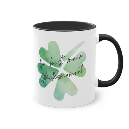 Tasse "Du bist mein Glücksmoment" Geschenk für die Liebsten stilvolles Wasserfarben Design, Geschenk zum Jahrestag