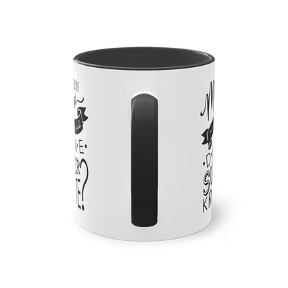 Tasse "Ich bin Mama und was sind deine Superkräfte? Geschenk für Mama zum Muttertag stilvolles Handlettering Design in schwarz weiß