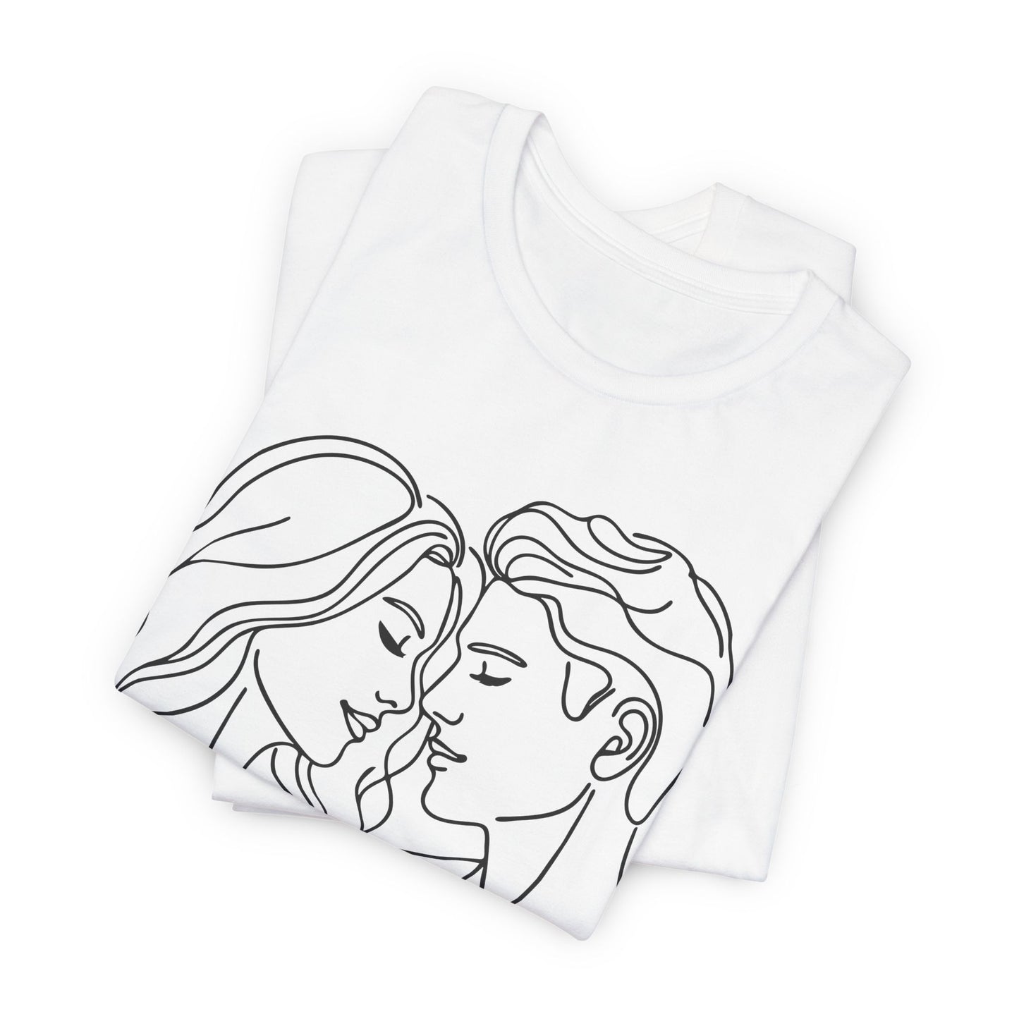 romantisches LineArt Shirt mit Zwei Liebenden  Geschenk zum Valentinstag