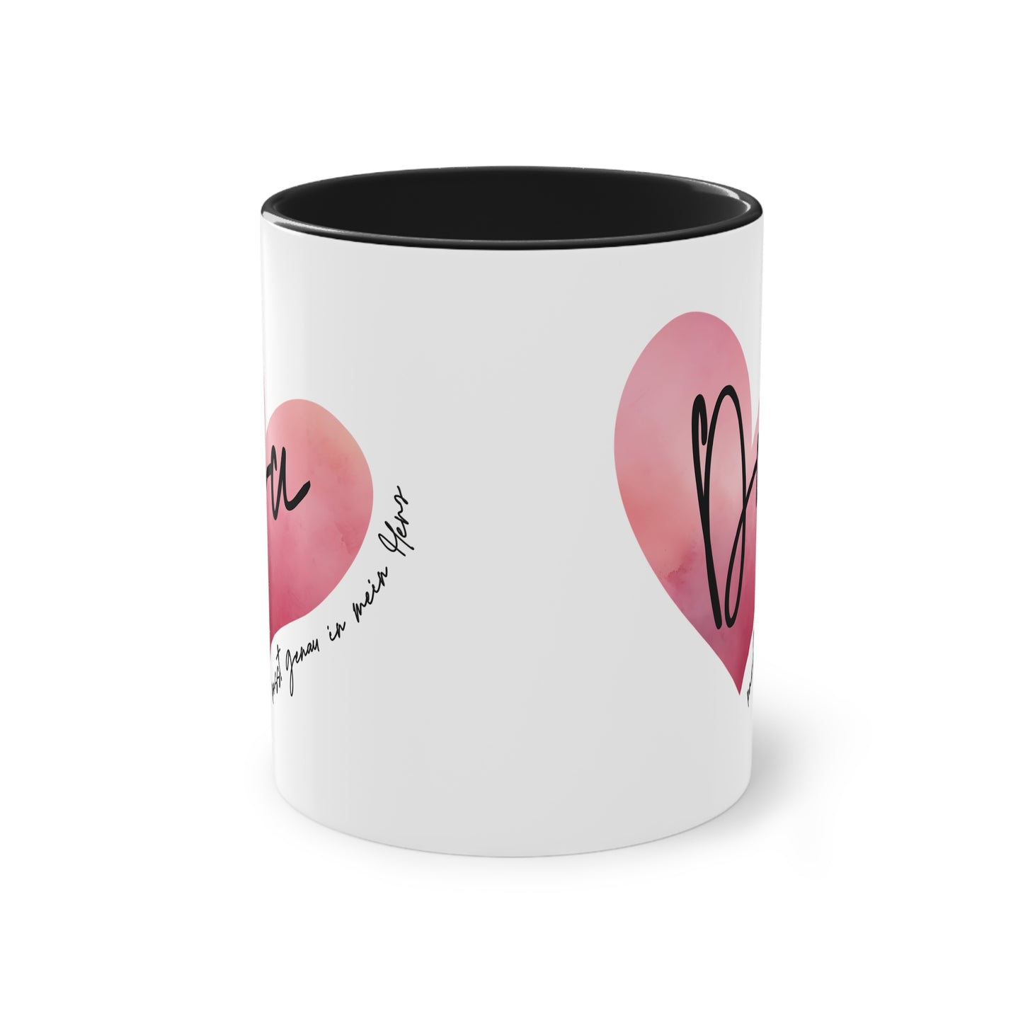 Tasse "Du passt genau in mein Herz" Geschenk für die Liebsten, stilvolles Wasserfarben Design, Geschenk zum Jahrestag