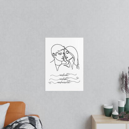 Minimalistisches Poster "Verliebt, verlobt, verheiratet"