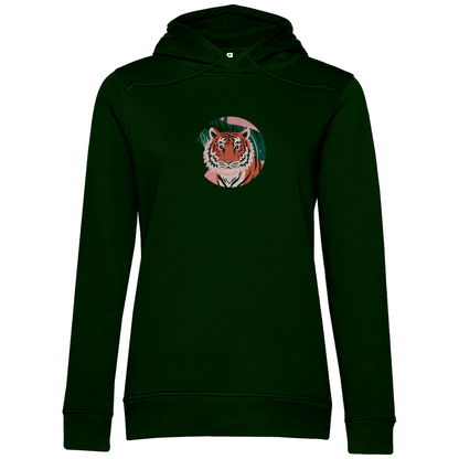 Damen Premium Bio Hoodie Tiger kopf