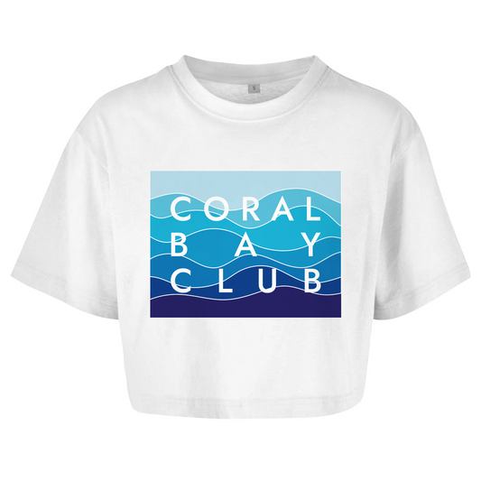 Crop Top  "Coral Bay Club Blue Waves"