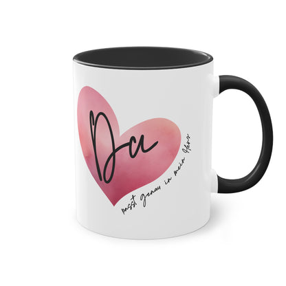 Tasse "Du passt genau in mein Herz" Geschenk für die Liebsten, stilvolles Wasserfarben Design, Geschenk zum Jahrestag
