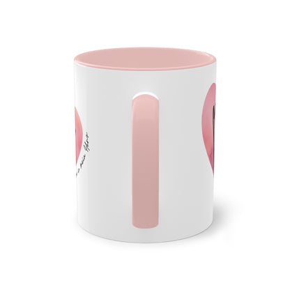 Tasse "Du passt genau in mein Herz" Geschenk für die Liebsten, stilvolles Wasserfarben Design, Geschenk zum Jahrestag