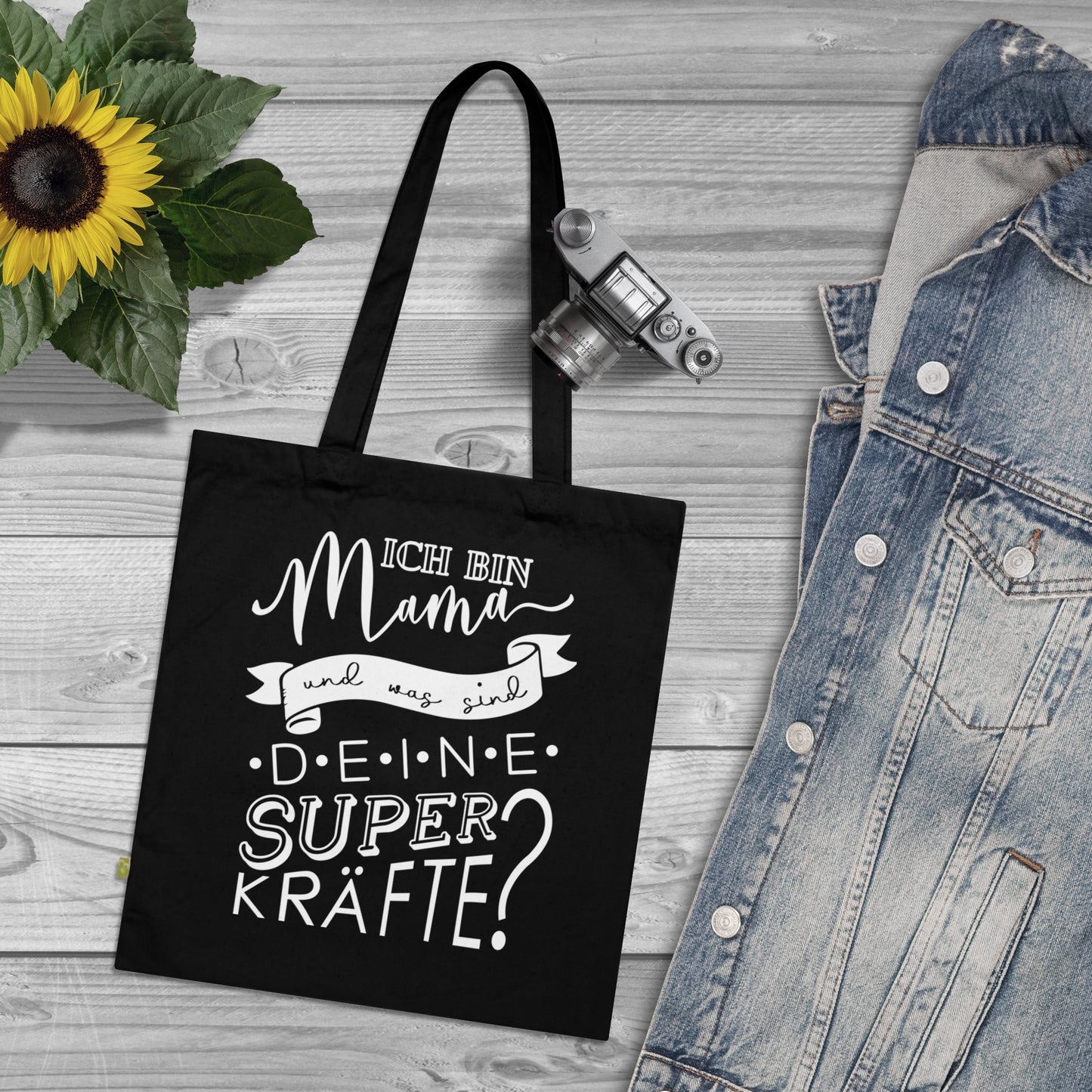 Ich bin Mama und was sind deine Superkräfte?  Tasche für Alltagsheldinnen, Geschenk für Mamas