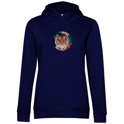 Damen Premium Bio Hoodie Tiger kopf