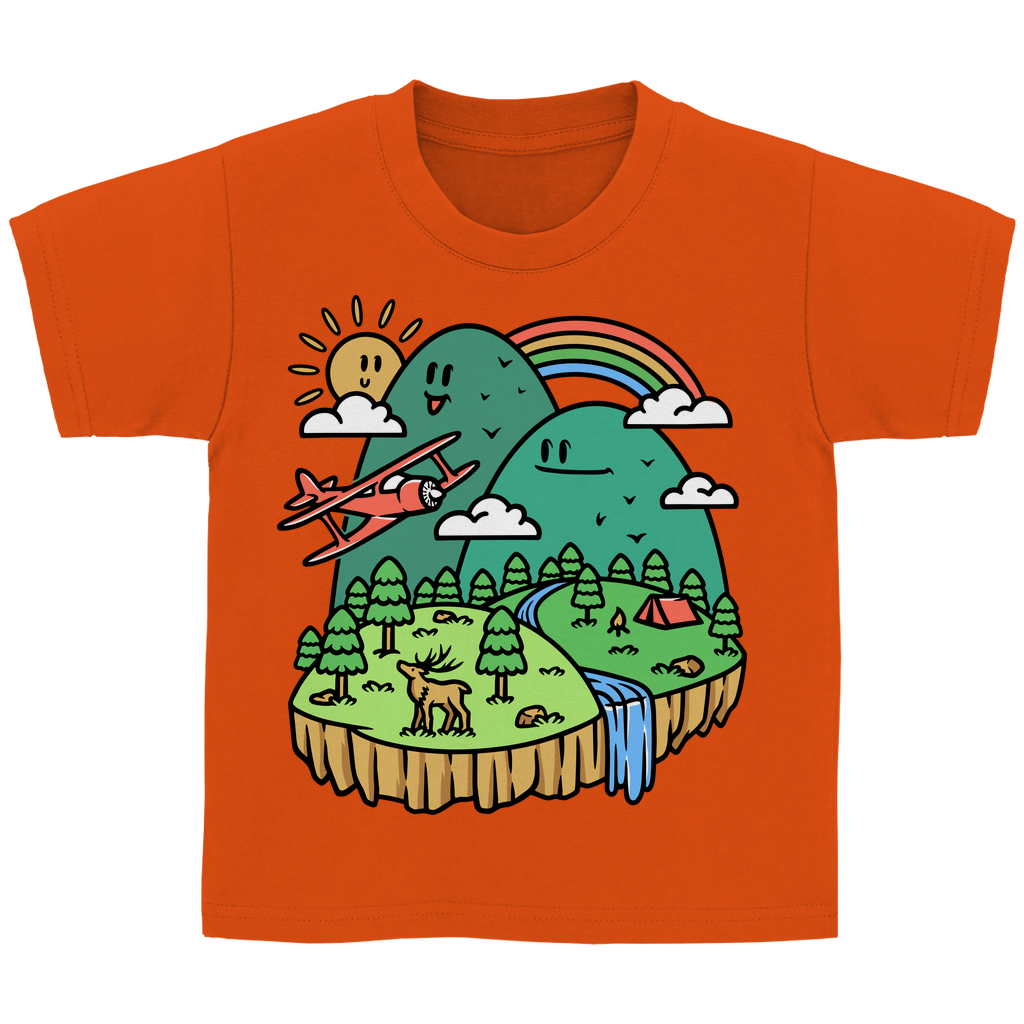 Kinder Basic T-Shirt Cute Mountain