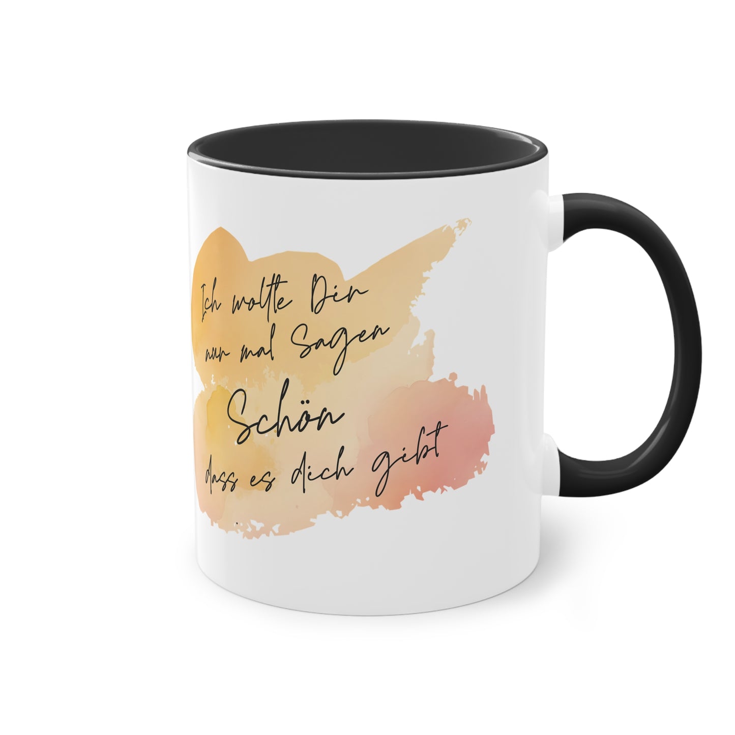 Tasse "Schön, dass es dich gibt " Geschenk für die Liebsten stilvolles Wasserfarben Design, Geschenk zum Jahrestag