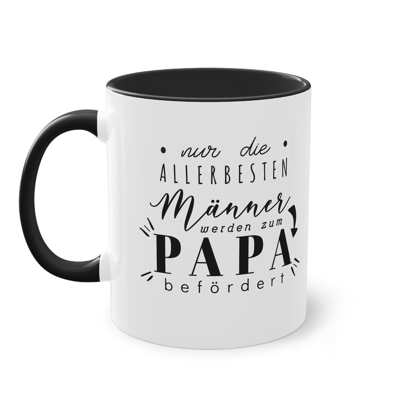 Tasse "Nur die allerbesten Männer..."  Geschenk für Papa zum Vatertag stilvolles Handlettering Design in schwarz weiß, Statement piece
