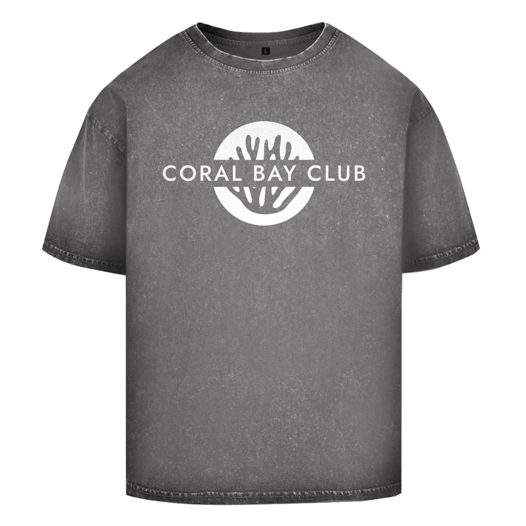 Oversize Washed T-Shirt CORAL BAY CLUB LOGO White
