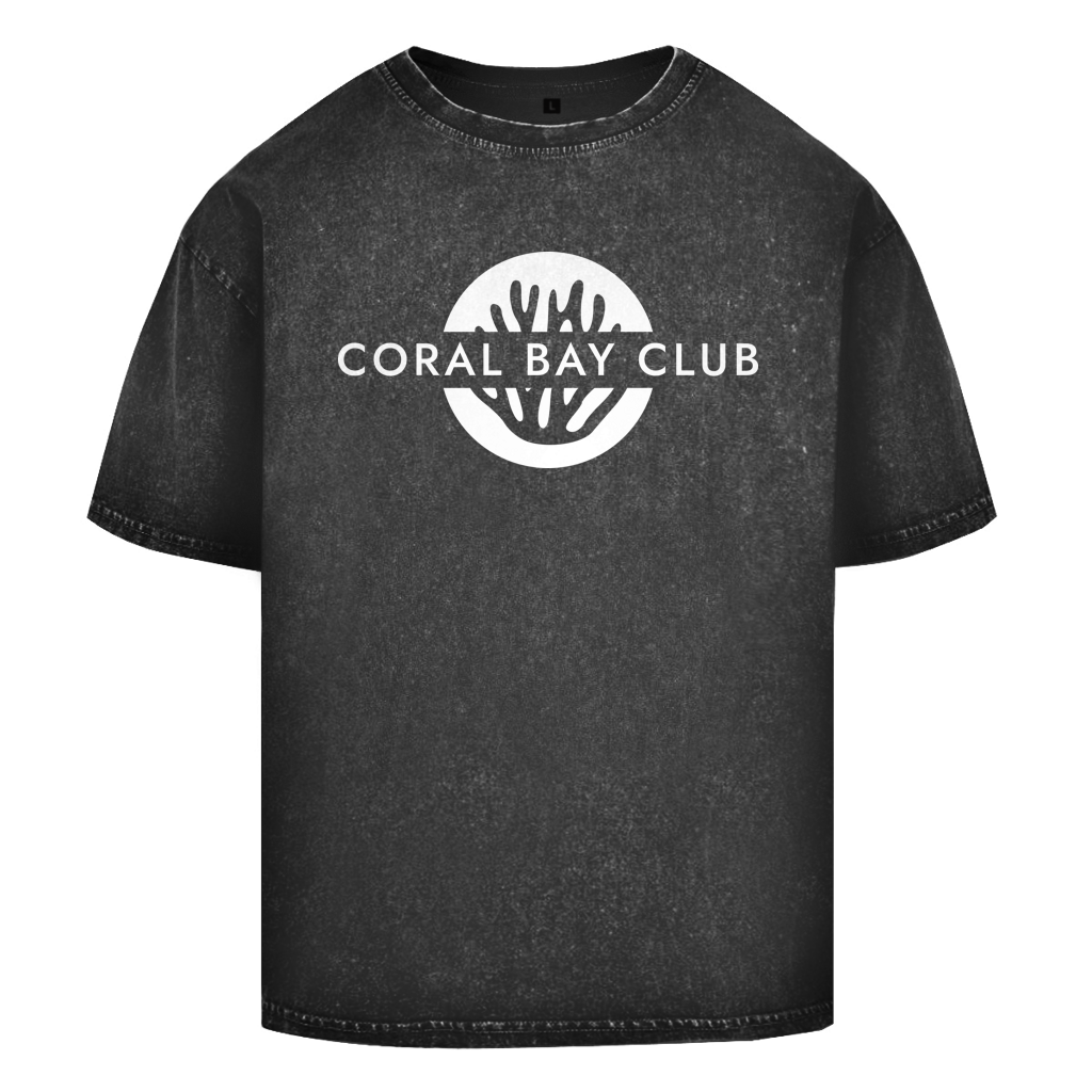 Oversize Washed T-Shirt CORAL BAY CLUB LOGO White