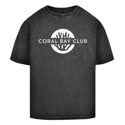 Oversize Washed T-Shirt CORAL BAY CLUB LOGO White