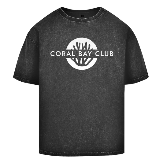 Oversize Washed T-Shirt CORAL BAY CLUB LOGO White