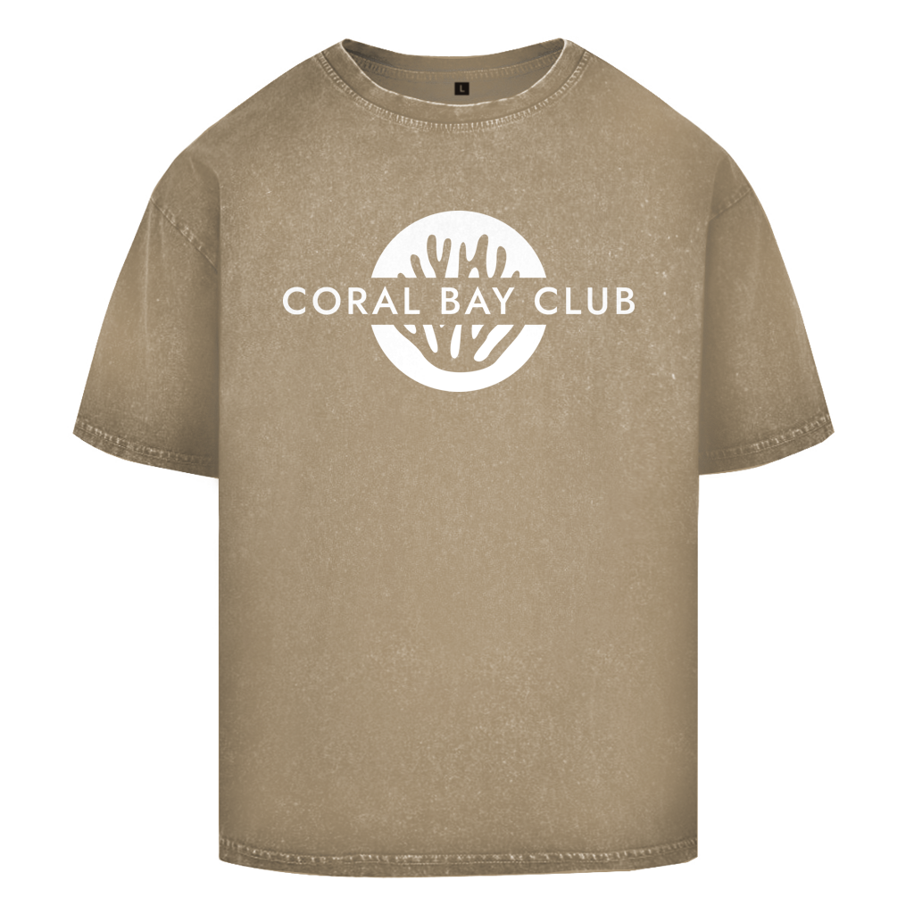 Oversize Washed T-Shirt CORAL BAY CLUB LOGO White