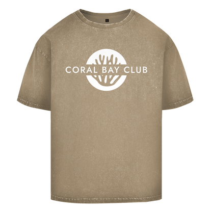 Oversize Washed T-Shirt CORAL BAY CLUB LOGO White