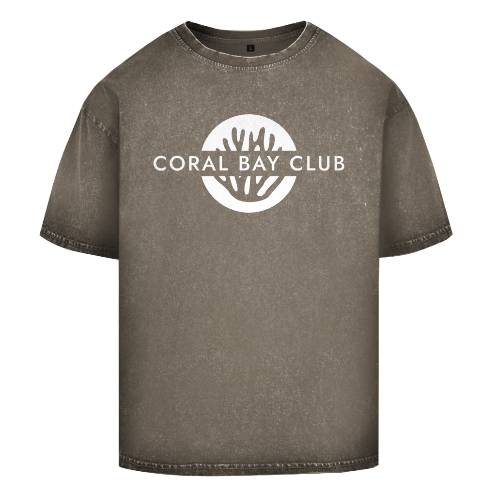 Oversize Washed T-Shirt CORAL BAY CLUB LOGO White