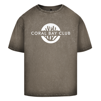 Oversize Washed T-Shirt CORAL BAY CLUB LOGO White