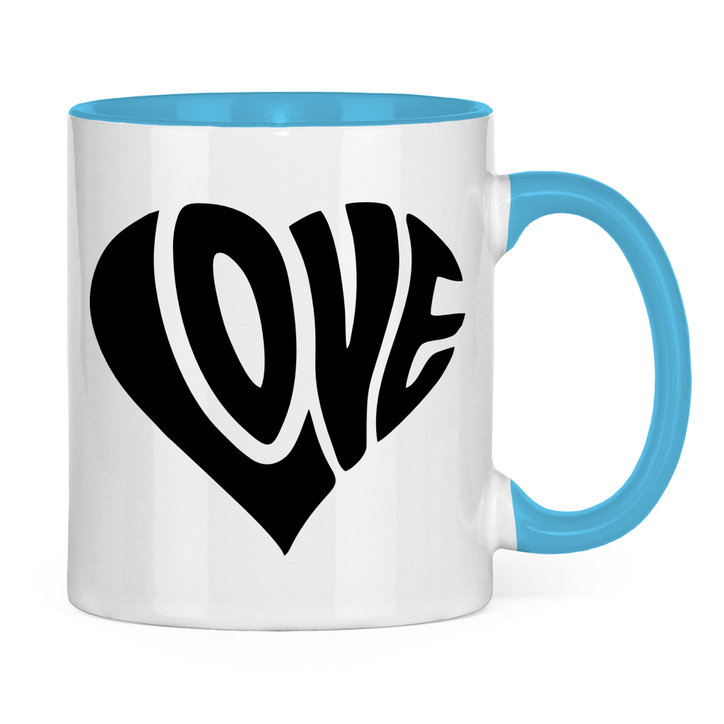 Tasse zweifarbig Herz Love