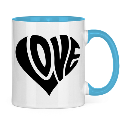 Tasse zweifarbig Herz Love