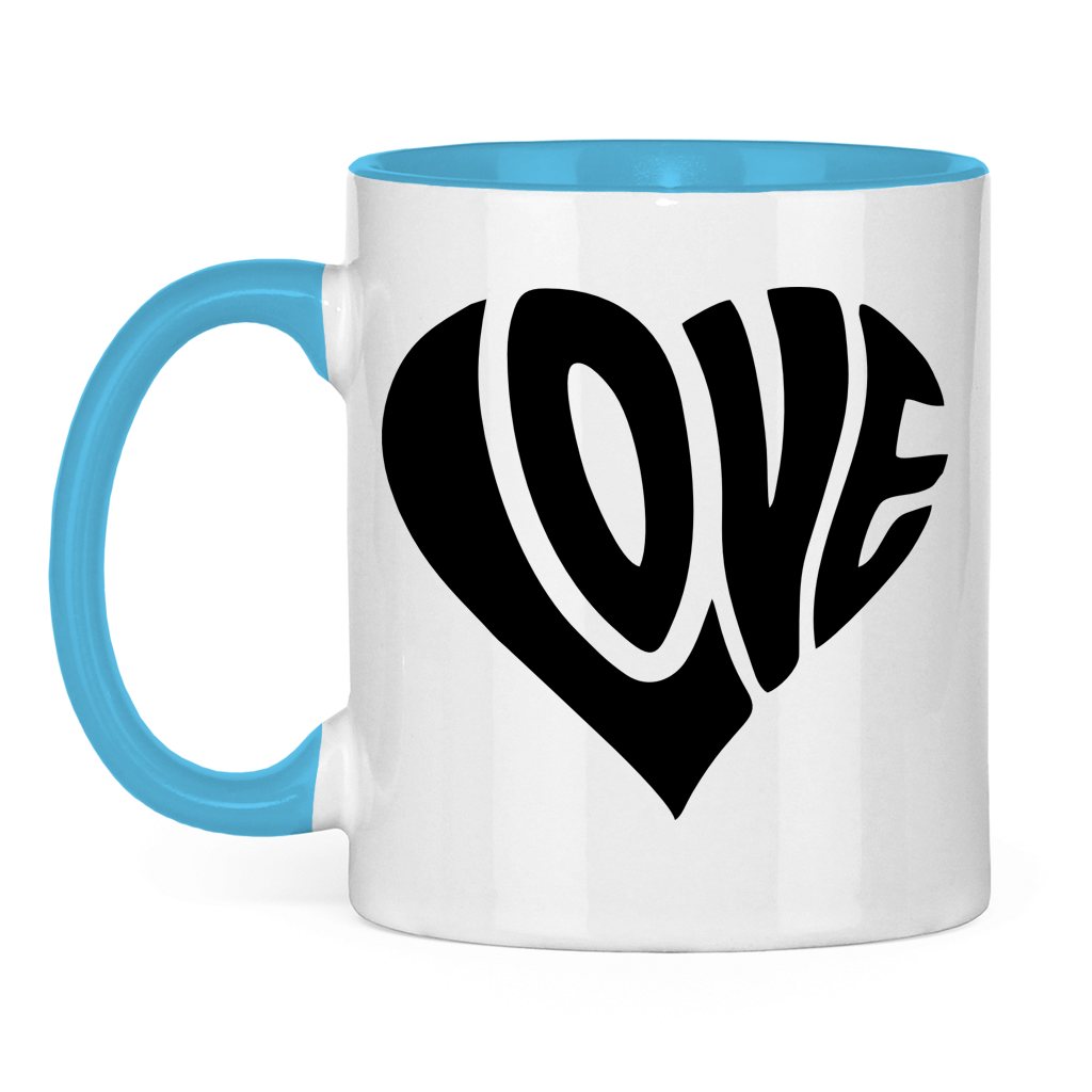 Tasse zweifarbig Herz Love