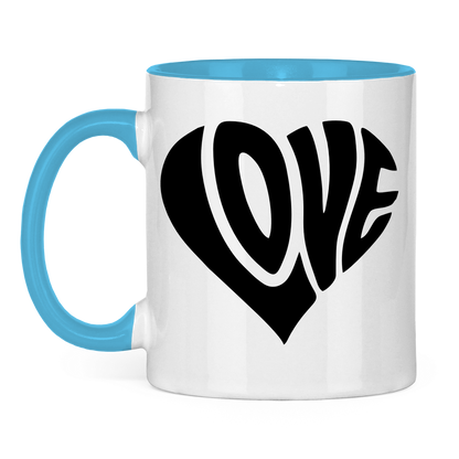 Tasse zweifarbig Herz Love