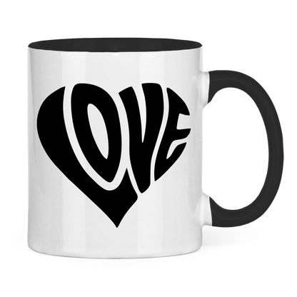 Tasse zweifarbig Herz Love