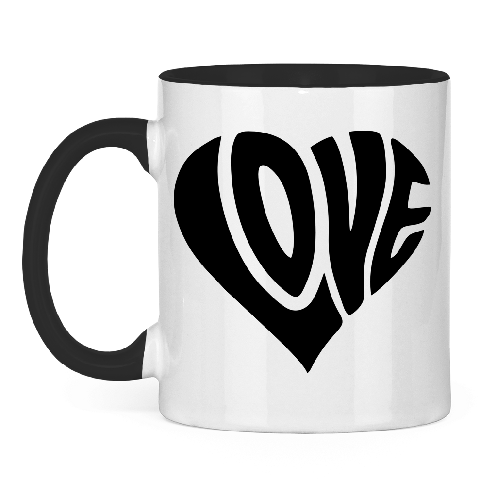 Tasse zweifarbig Herz Love