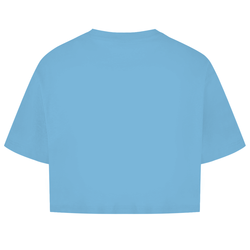 Damen Oversize Crop Top Badge  Gelato