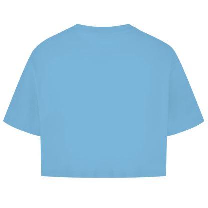 Damen Oversize Crop Top Badge  Gelato