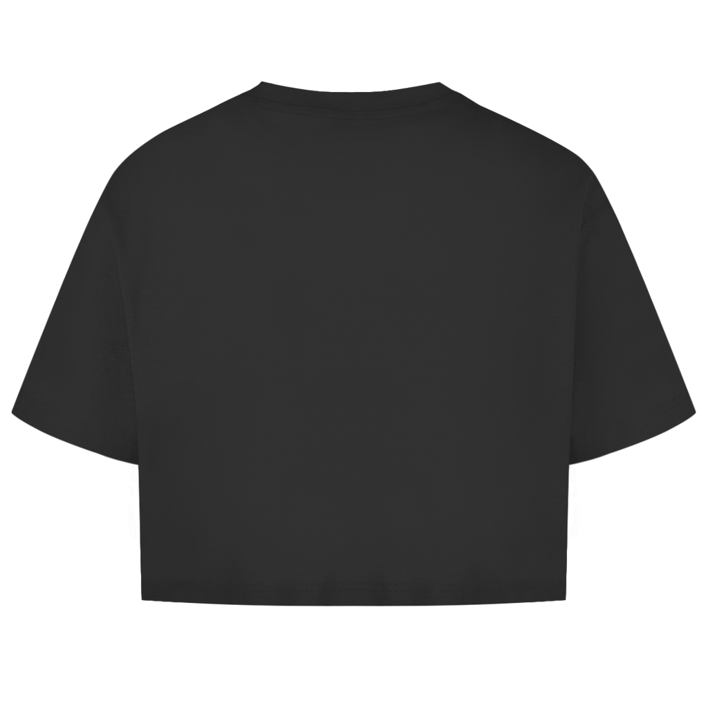 Damen Oversize Crop Top Badge  Gelato