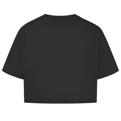Damen Oversize Crop Top Badge  Gelato